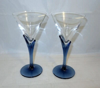 Courvoisier Coñac por Luigi Bormiolo Azul Tulipán Tallo Cristal Copa de Cóctel - Se Foto 1 de 3