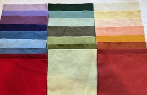 12 oz LOT 24 Felted Wool 100% Fabric 8" Square Applique Penny Rug Hooking Fiber - Picture 1 of 4