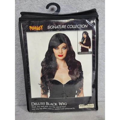 Spirit Halloween Signature Collection Deluxe Black Wig Adult Costume - Image 1 of 2