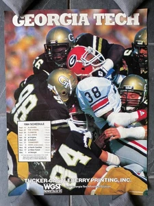 GEORGIA TECH YELLOW JACKETS 1984 Schedule Vintage Poster 17" x 22" Football UGA - Picture 1 of 7
