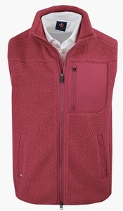 NEW Donald Ross SPORT James Sherpa Full-Zip Vest MEDIUM Merlot RED Pockets - Picture 1 of 2