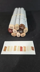 Copic Sketch Artist Alcohol Markers Dual Tip Brown Shades Lot of 10 Gently Used - Picture 1 of 1