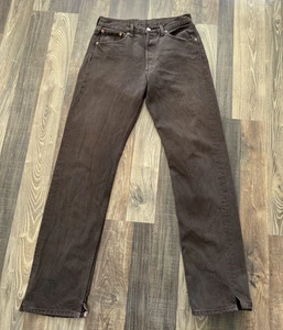 Jeans uomo Levi's 501 0128 marrone vestibilità W29 L32 *Orlo laterale tagliato - Foto 1 di 16