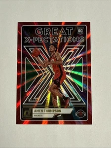 Amen Thompson 2023-24 Donruss Great X-Pectations /75 SSP Laser Rosso 🔥 Razzi - Foto 1 di 2