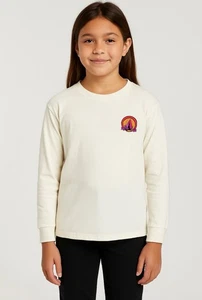 Volcom Werkin Doubles Tee Girls Size M White Organic Cotton Oversized NWT - Picture 1 of 8