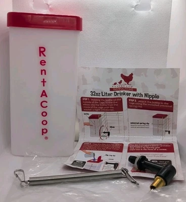 Regador para animais pequenos com clipe de mola Gravity-Fed 32 oz – Perfeito para animais de estimação pequenos - Imagem 1 de 4