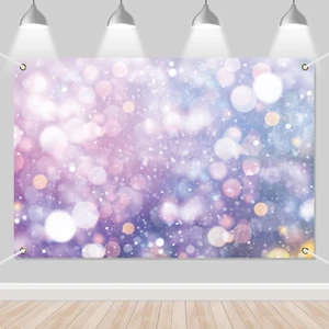 Pink Purple Bokeh Photography Background Dreamy Light Dots Halos Backdrop Banner - Picture 1 of 6