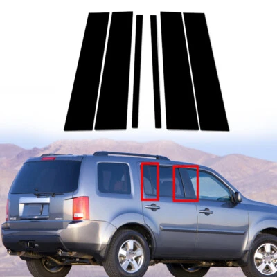 Ajuste para Honda Pilot 2009-2015 6 peças conjunto preto brilhante porta pilar postes tampa acabamento - Imagem 1 de 4