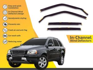 In Channel for Volvo XC90 2003-2014 wind deflectors sun visors 4pcs