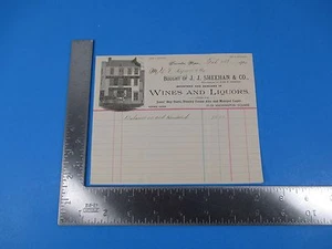 Antik 1901 JJ Sheehan & Co Weine & Liköre Briefkopf Rechnung Creme Ale S3285 - Bild 1 von 1