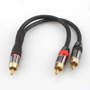 15cm/5.9in Y Splitter Audio RCA Cable HI FI Adapter Male or Female to 2 x Male - Picture 1 of 25