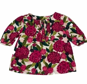 Gymboree Pink Green Hydrangeas Floral Micro Corduroy Dress Toddler Size 18-24 Mo - Picture 1 of 6
