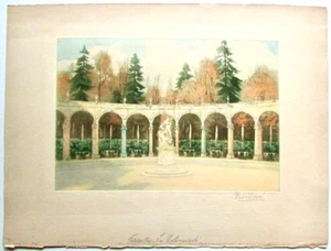 VERSAILLES THE COLONNADE FREDERIC L. LEVE COLOR AQUATINT PENCIL SIGNED - Picture 1 of 4
