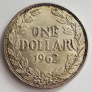 1962 Liberia Dollar coin; .900 Silver; KM# 18; 37mm; FREE Shipping! - Picture 1 of 2