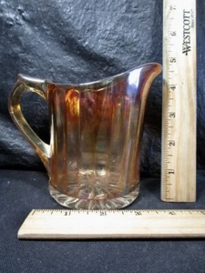 SCARCE OLD CARNIVAL GLASS IMPERIAL RIBBED PATTERN CREAMER - NICE COLORING - Picture 1 of 6