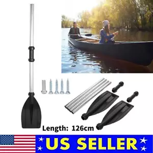 2x Aluminum Alloy Detachable Afloat Kayak Oars Paddle Boat Rafting Canoe US - Picture 1 of 12