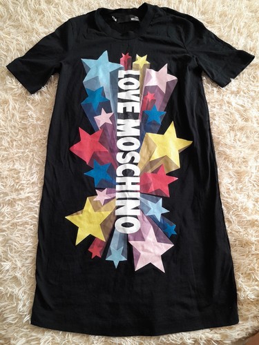 Abito maglietta Love Moschino nero stampa grafica 38 XS