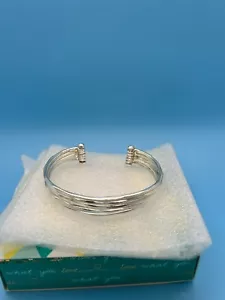 Stella & Dot Quinn Cuff Silver Multistrand Layer Open Cuff Bracelet - Picture 1 of 3