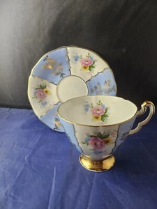 Tazza da tè e piattino Adderly inglese Bone China stile arlecchino - Foto 1 di 8