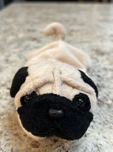TY Beanie Baby Original Pugsly Pug Puppy Dog Retired Beanbag Plush Toy 5-2-1996 - Picture 1 of 7