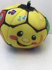 Fisher Price Soccer Ball Plush Learning Educational Toy Fun Yellow Works - Picture 1 of 7