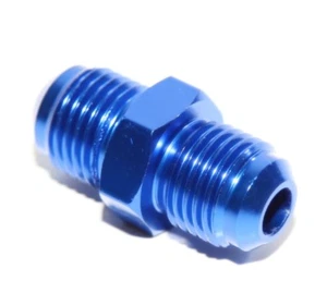 6AN AN-6 Male Thread Straight Aluminum Anodized Fitting Adapter BLUE - Picture 1 of 4