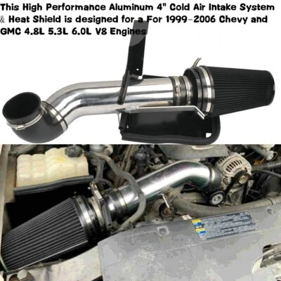 Heat Shield&Cold Intake System Kit For 2001-2006 GMC Sierra 3500/ Denali V8 6.0L - Image 1 of 4