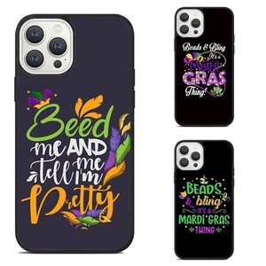For Samsung Galaxy Apple iPhone 14 15 Hard Phone Case Beads Blling Mardi - Picture 1 of 25
