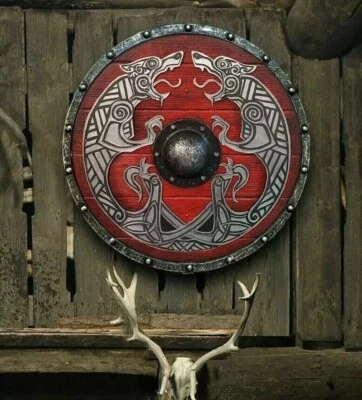 Medieval Shield Viking Shield 24" Wooden Shield Heavy Metal Fitted Handmade Gift - Image 1 of 4
