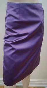 LOUIS VUITTON Women's Purple 100% Silk Sheen Evening Pencil Skirt Sz:36 UK8 BNWT - Picture 1 of 7
