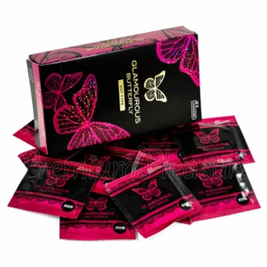 JEX Glamourous Butterfly condoms Hot Type Warming Latex Shaped Japan BOX of 12 - Picture 1 of 4