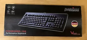 Periboard-106 Wired Performance Full Size Keyboard Curve Ergonomic Keys Black - Picture 1 of 3