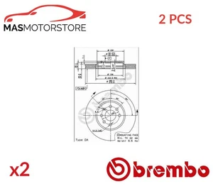 BREMSSCHEIBEN SATZ PAAR VORNE BREMBO 09915911 2PCS P FÜR OPEL COMBO,MERIVA - Picture 1 of 5