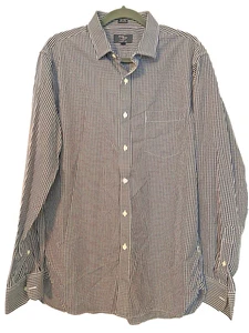 Thomson Shirtings By J.Crew 80’s 2-Ply Lg 16-16 1/2 Navy Check Plaid Dress Shirt - Bild 1 von 9