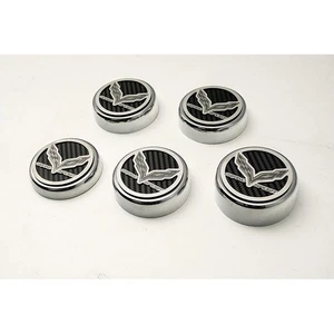 Cap Covers Plum Crazy Purple "Grand Sport" Inlay&Flags 5p for 16-17 Corvette GS - Picture 1 of 5