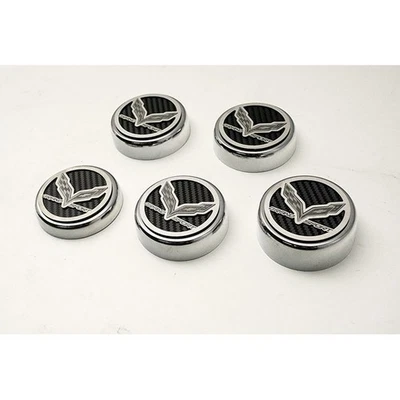 Cap Covers Plum Crazy Purple "Grand Sport" Inlay&Flags 5p for 16-17 Corvette GS - Image 1 of 4