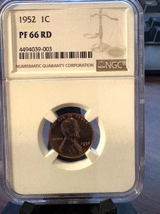 1952 Lincoln Wheat Cent / Penny 1c NGC PF 66 RD Proof Red - Picture 1 of 4