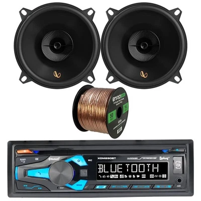 Dual XDM290BT 1DIN Bluetooth Receiver 2x 5.25" 120W Car Audio Speakers + Wire - Image 1 of 4