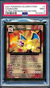 Charizard 2021 Pokemon Celebrations Ultra Premium Collection #4 Metal Dorado PSA 9 - Imagen 1 de 1