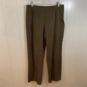 Coldwater Creek olivgrün vorne flach gerade Seitenreißverschluss Karriere Hose 12 - Bild 1 von 9