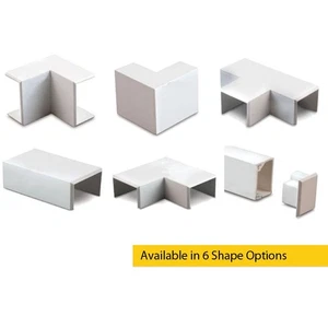 38 x 16 PVC Mini Cable Trunking Connectors Angles & Couplers for Energy and Data - Picture 1 of 7