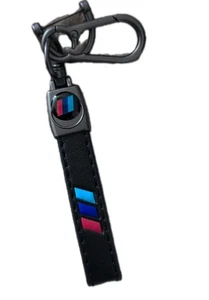Genuine Black Leather Car Keychain Suit Compatible with BMW Car Key Chain Ring - Bild 1 von 1