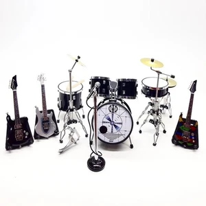 1/6 Miniature Drum & Guitar Set Dream Theater Style + Mic Diorama Display GIFT - Picture 1 of 7