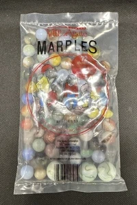 Vintage NOS Vitro Agate Glass Multicolor Marbles 72 Count + 3 Shooters Bag USA - Picture 1 of 2
