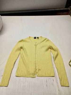 Cárdigan suéter GAP amarillo con botones para mujer talla S cuello en V manga larga ligero Foto 1 de 4