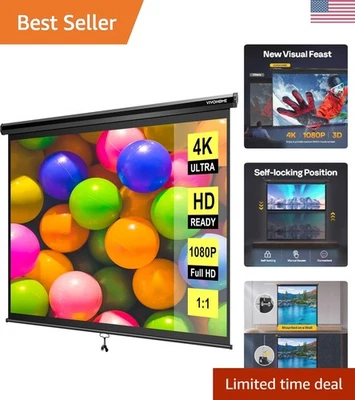 Elegante tela de projetor 4K de 120 polegadas – retrátil para uso em home cinema e escritório - Imagem 1 de 4