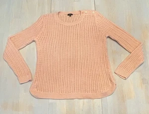 Suéter Talbots Pequeño Medio Abierto Tejido Melocotón Pullover Boho Corderos Lana Nylon - Imagen 1 de 7