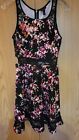 NEW w/o tags. Ladies Black Floral Flare Dress Sz Md By AMERICAN GIRL.