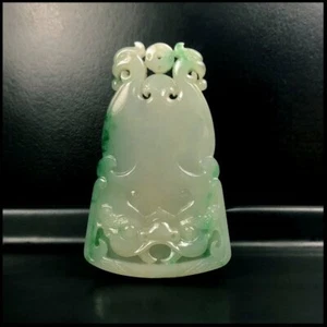 【KATHY JADE】Emerald Floral Green Phoenix Jadeite Jade Pendant《Grade A》 - Picture 1 of 1
