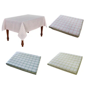 100% Cotton Grid Checks Oblong Table Cloth - Picture 1 of 8